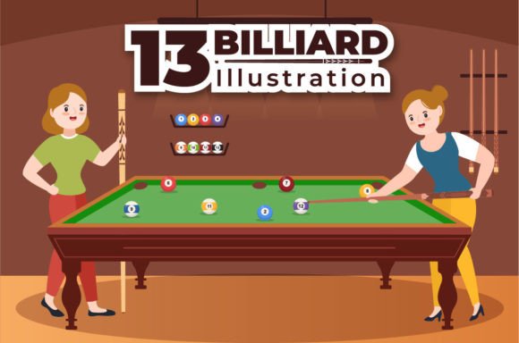 13 Billiards Game Illustration: A Versatile Design Resource for Creative Projects