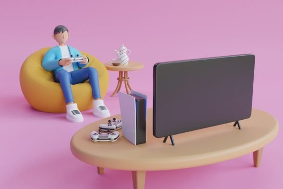 3D Man Playing Game in Sofa: A Versatile Design for Real-World Use
