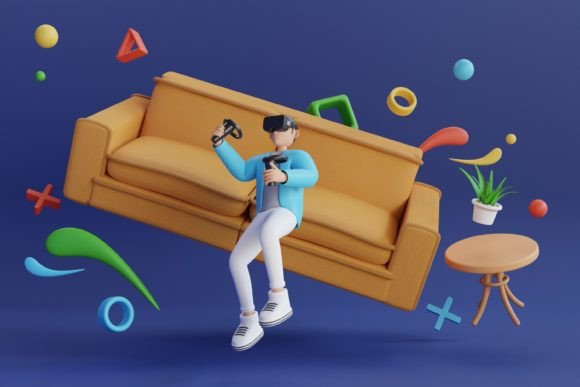 3D Man Wearing Virtual Reality Game: A Strategic Visual for Modern Digital Engagement