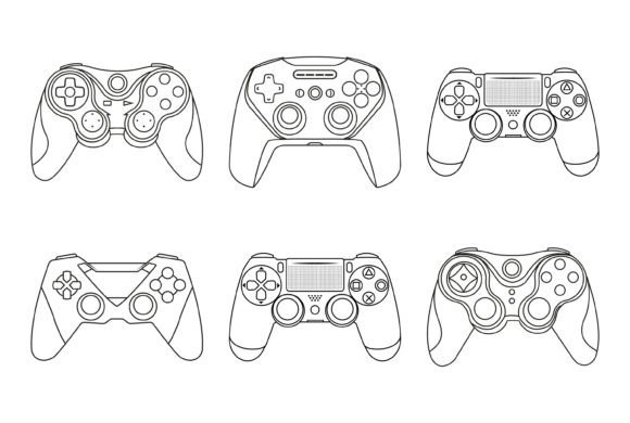Game Console Line Art SVG Set for Creative Projects