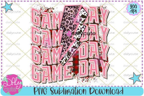 Game Day Lightning Bolt PNG, Wavy Pink: A Versatile Design Asset