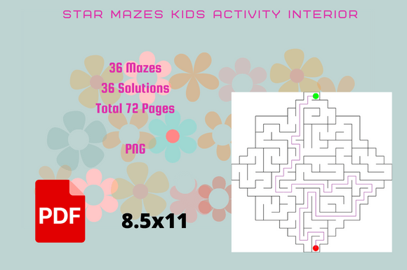 Star Mazes: Easy Puzzle Activity for KDP Interior Design